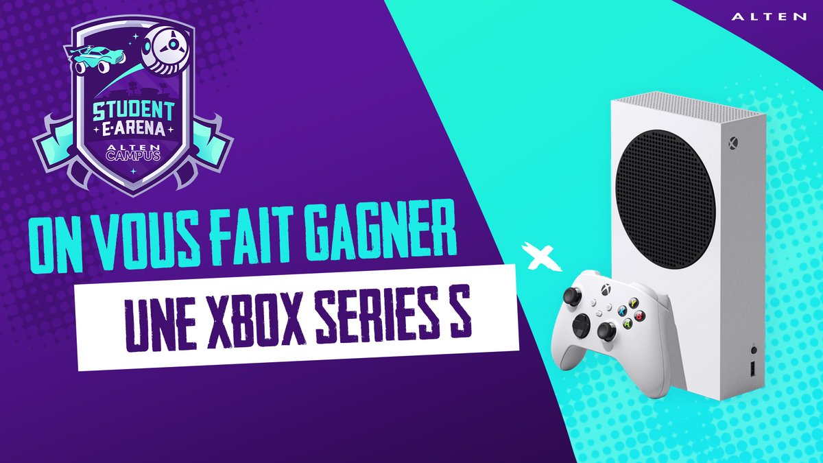 Alten_france's tweet image. Ce soir, à l'occasion des finales de la "Student E-Arena", on vous fait gagner une Xbox Series S !
Pour participer, #RT &amp;amp; #Follow notre compte @Alten_france !
Pour suivre les finales, c'est sur twitch.tv/skyyart 🎮 ⚽
TAS demain ! Bonne chance à tous 🍀