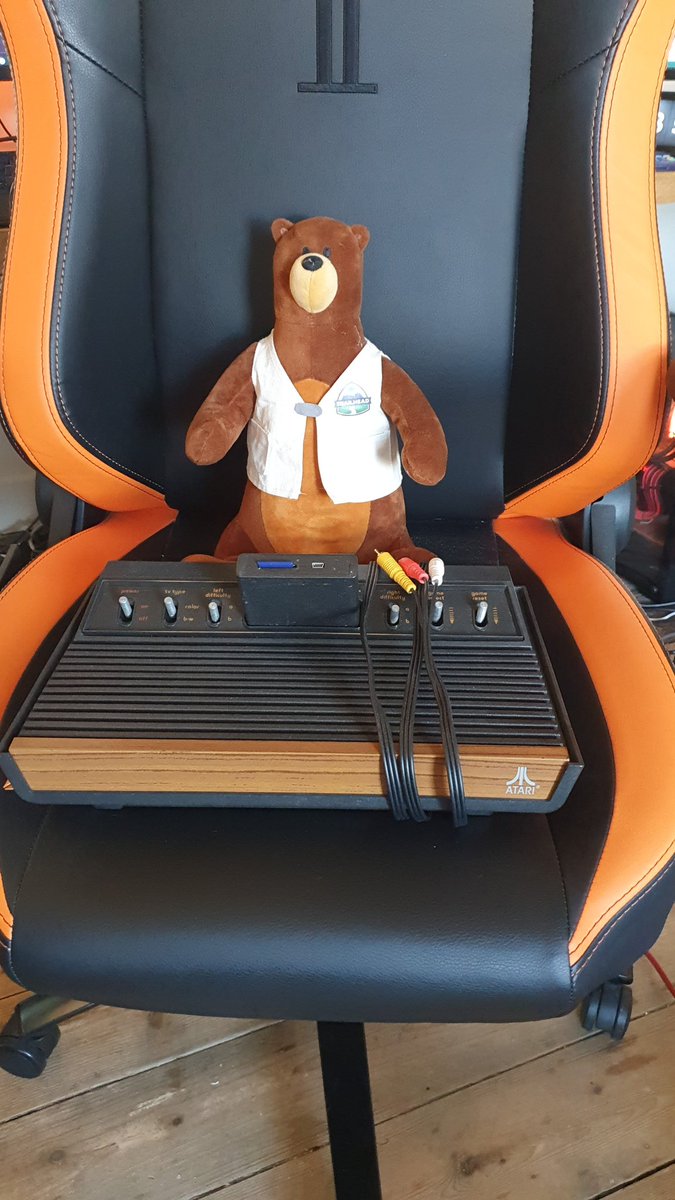 RobSalesforce's tweet photo. Codey is up for some retro gaming #WheresCodey https://t.co/1toKrxGJEu