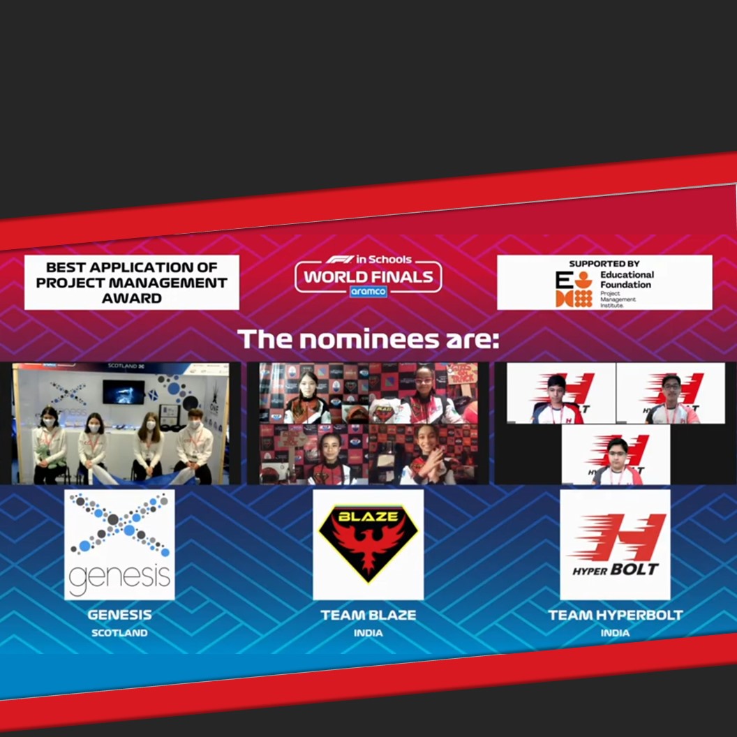 We have been nominated for the “Best Application of Project Management Award” in the 16th @Aramco <a href="/F1inSchoolsHQ/">STEMRacingHQ</a> World Finals. 
Lifelong learning and experiences gained!!
Thanks to our team members, mentors, parents, friends, sponsors, organisers, all our stakeholders. 
#F1SWF