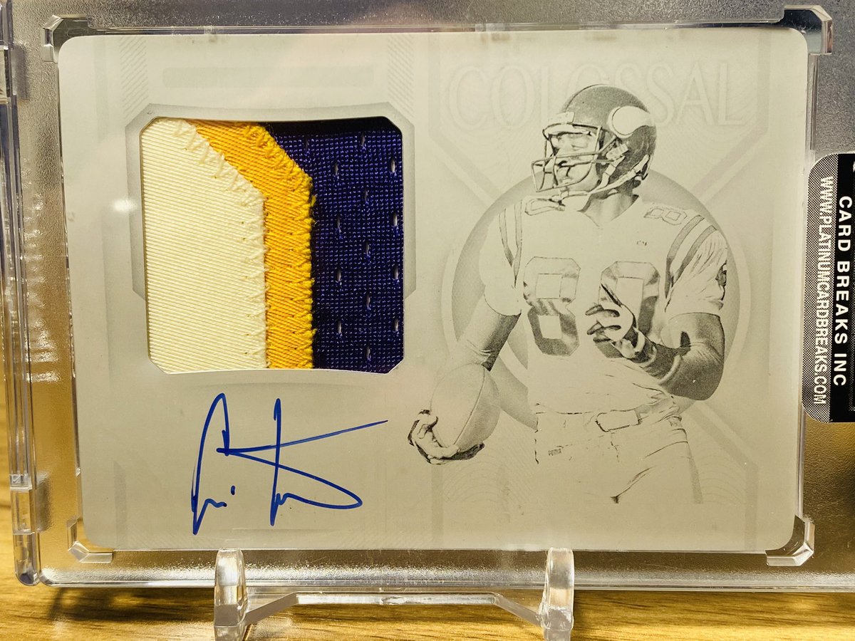 SamOurada's tweet image. What do my @Vikings fans this of this beauty? Cris Carter 1/1 Patch Auto 😍 #OneOfOne #Vikings #PatchAuto #CC @criscarter80