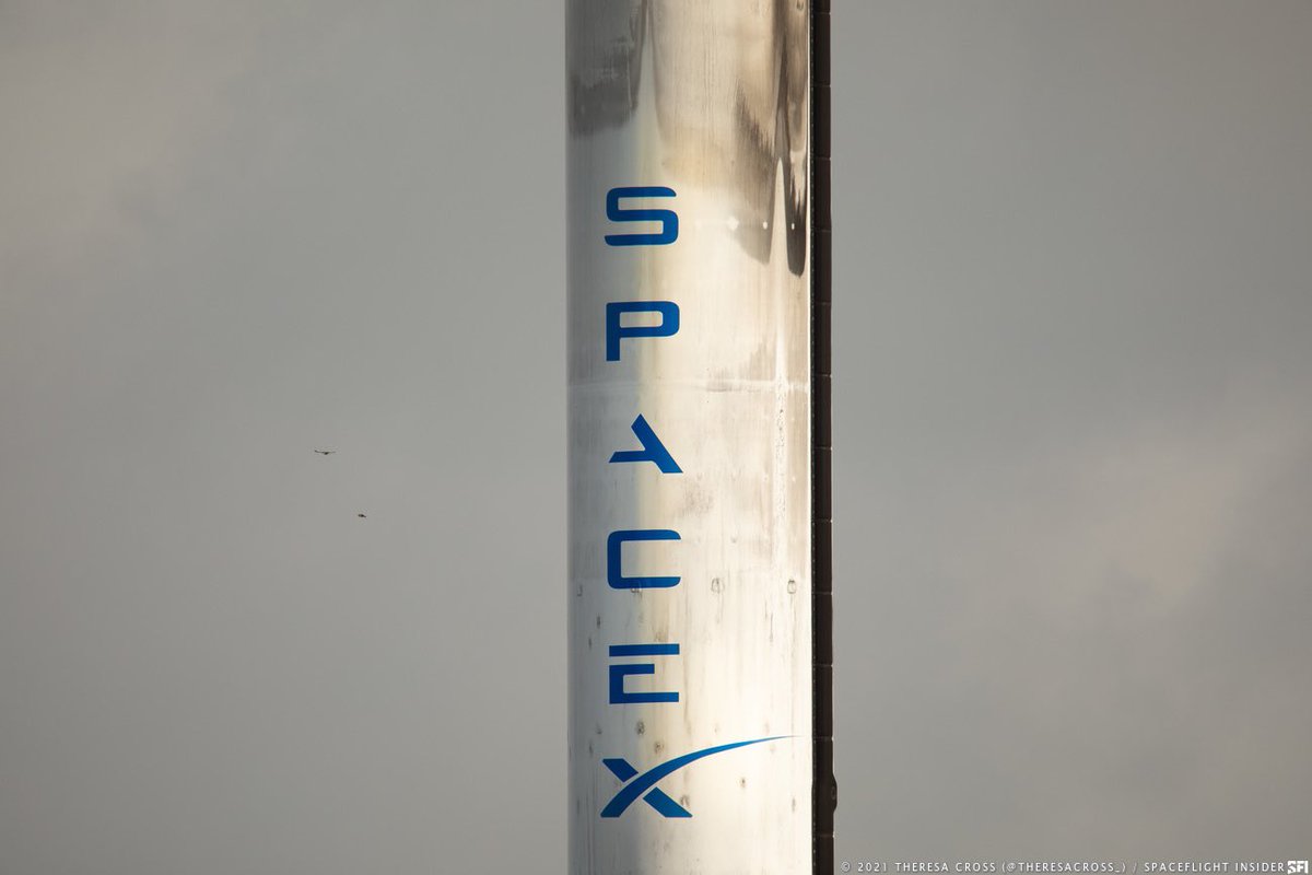 theresacross_'s tweet photo. SpaceX #Falcon9 #B1067.1 @PortCanaveral after supporting #CRS22. Next up for this first stage is #CrewDragon3, scheduled to launch October 23, 2021. @theresacross_ @SpaceflightIns https://t.co/9ASh4CAxwY