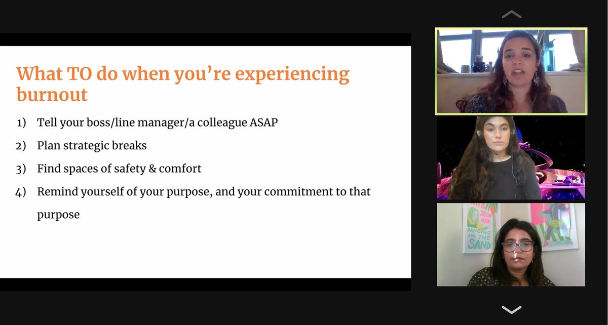 Sheetal shares practical advice for steps to take when you're experiencing burnout. Thanks so much <a href="/sheetal_mist05/">Sheetal Mistry</a> for the open, empowering presentation and sharing so much wisdom 💕💕💕