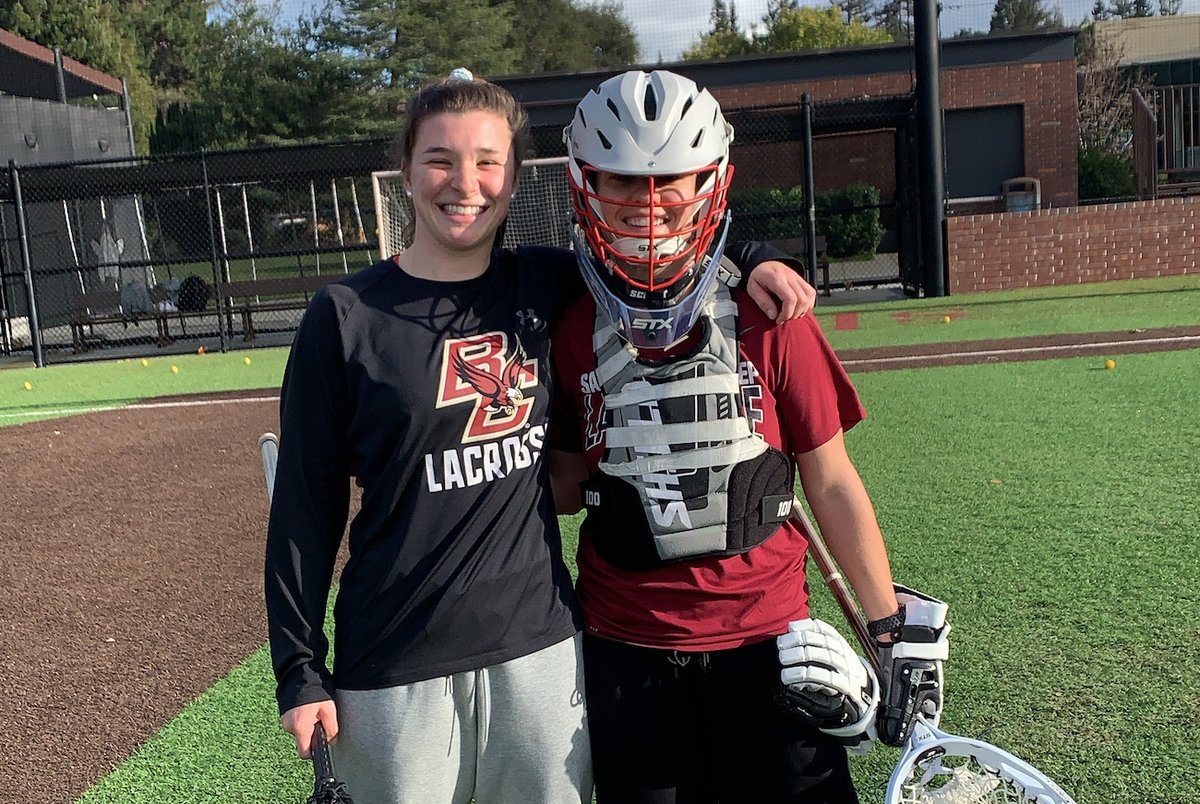 ILWomen's tweet photo. After acting as an officiant in her former Syracuse player’s wedding, @PHLMaggie hopped on a red-eye to watch her high school player hoist the @Tewaaraton trophy. 

cc: 
@Liz_Hogan02 
@charlotteocho8

'An Unforgettable 24 Hours,' story: https://t.co/VJWNiDIxcr https://t.co/HkOuO3ss7z