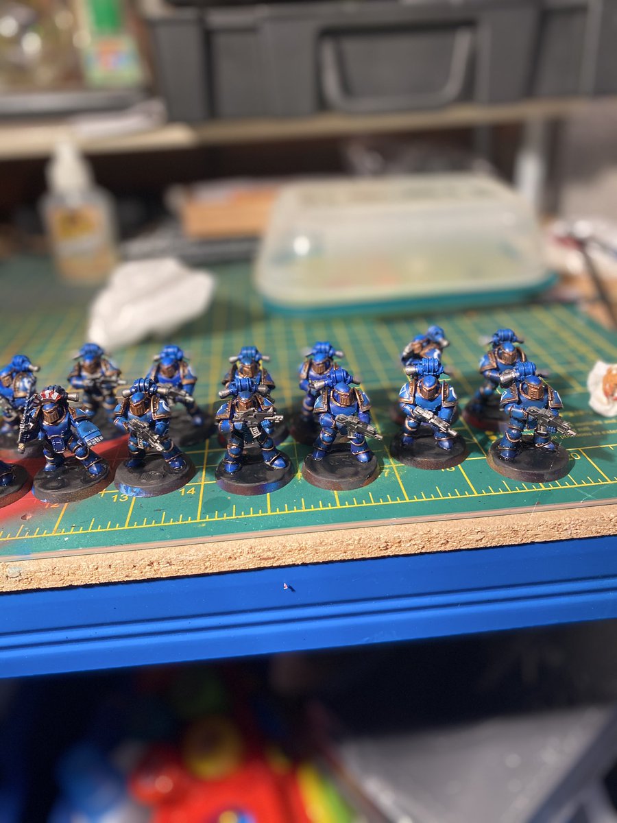 PaultristanPaul's tweet photo. Almost complete the calth #WarhammerCommunity #Warmongers #ultramarines #warhammer #gamesworkshop #horusheresy #30k #spacemarine #legioastartes #loyalist #XIIIth https://t.co/0sd3zU1OeI