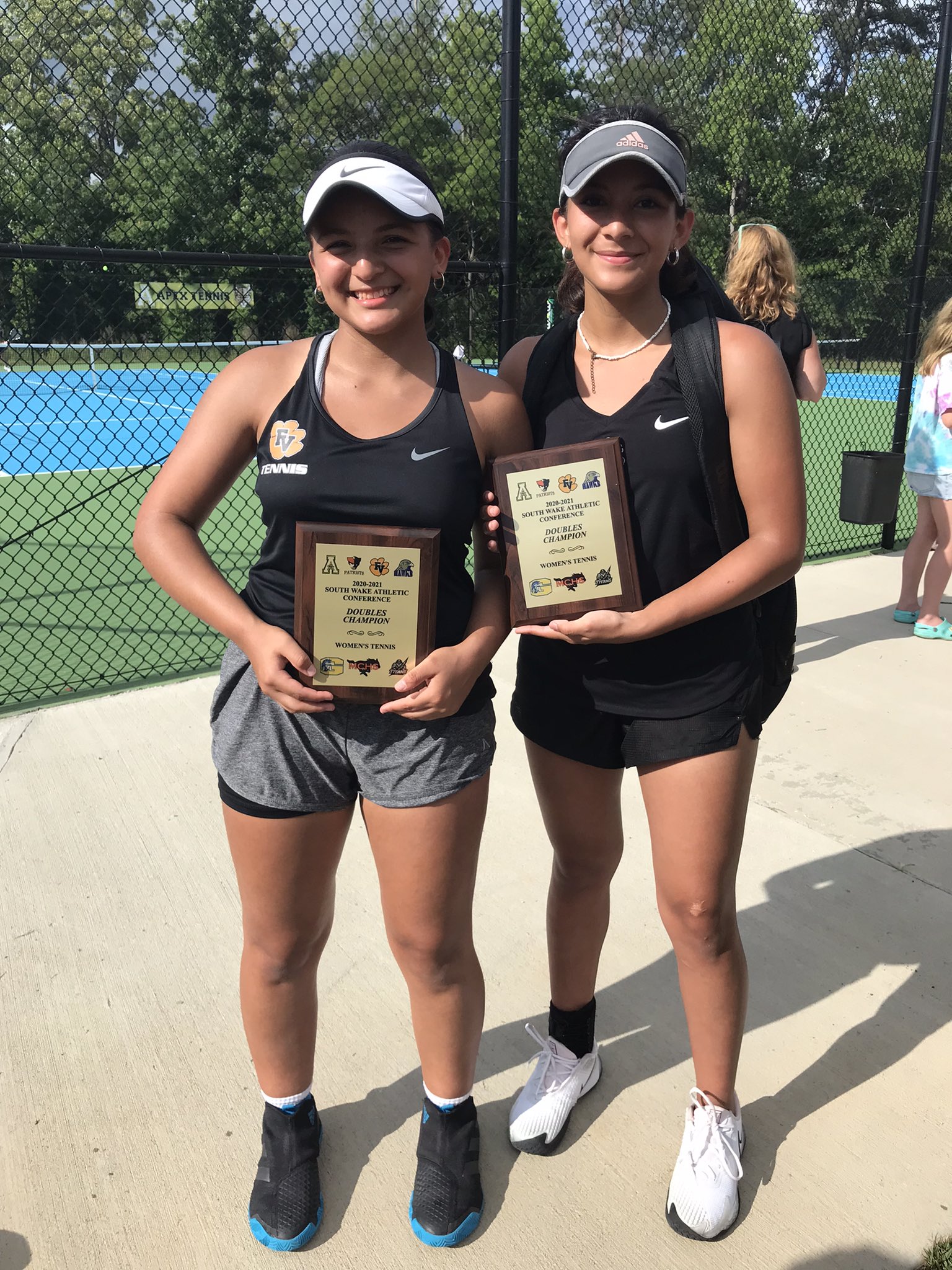 FVHS Womens Tennis on X: SWAC Doubles Champs! Sophia and Natalia  Molanphy(FV) def. GarciaBattle(Apex) 6-1, 3-6, (11-9)  t.com6qV0tTOTC  X