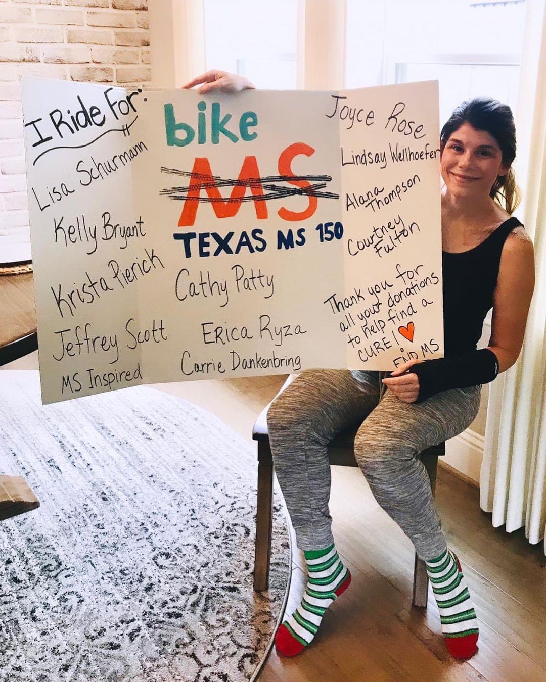 Bike MS Texas MS 150 on X Even though I can t ride I would still like these people to know I ve been praying and thinking about all of them. This ride was
