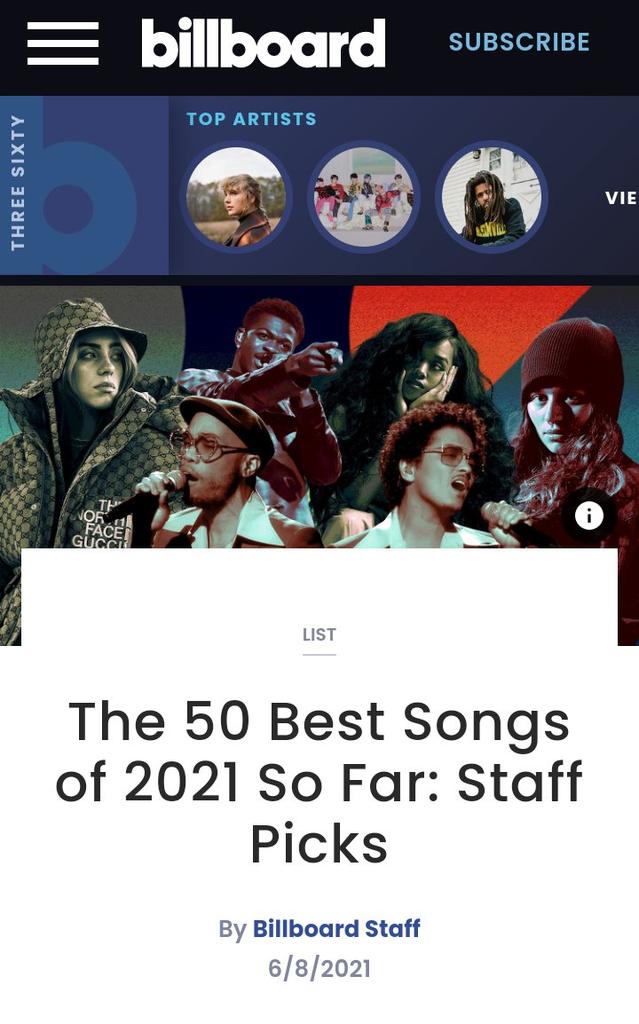 xhi7zas's tweet image. More wins for Wizkid x Tems Essence 🔥🔥
Billboard’s Top 50 Best Song In 2021.