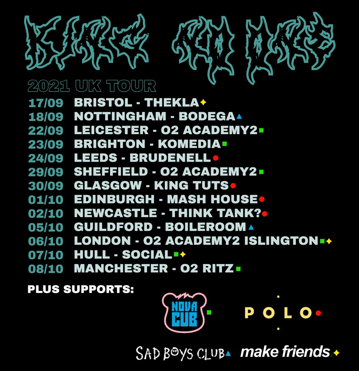 O2RitzManc's tweet photo. .@KNOmusicUK have just announced @novacubmusic will be joining them on tour, here on Friday 08 October 2021 π
Tickets on sale now at @TicketmasterUK Who's coming?
#kingnoone #novacub #academyevents https://t.co/fTDtEeIvuy