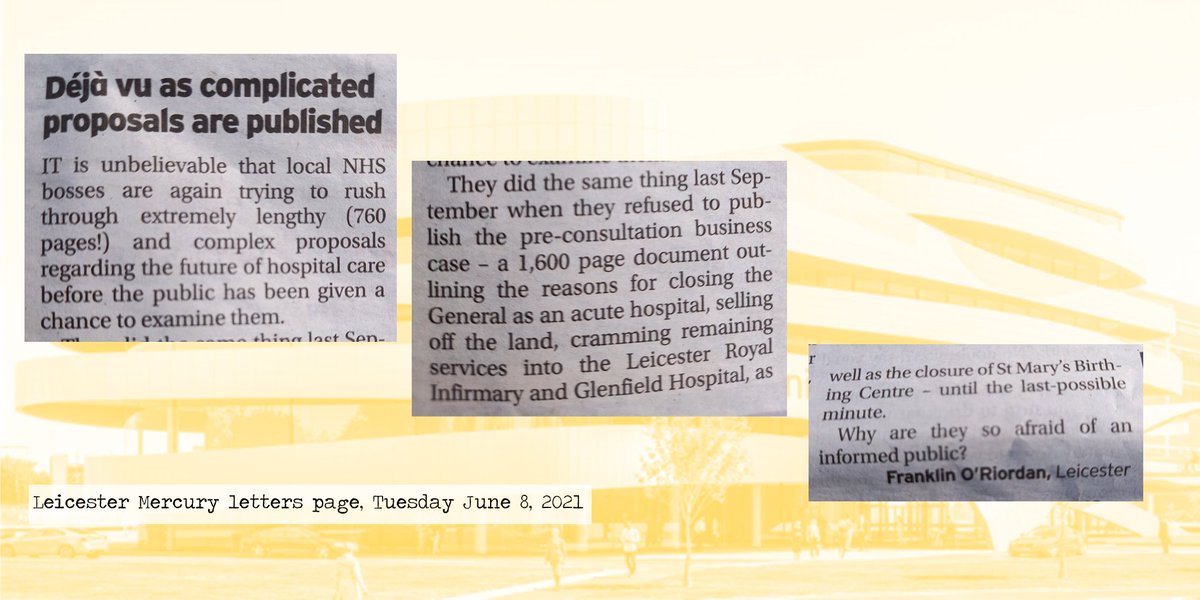 And yet another letter in today's Leicester Mercury. Very on point. Local NHS bosses have a history of trying to keep the public in the dark.