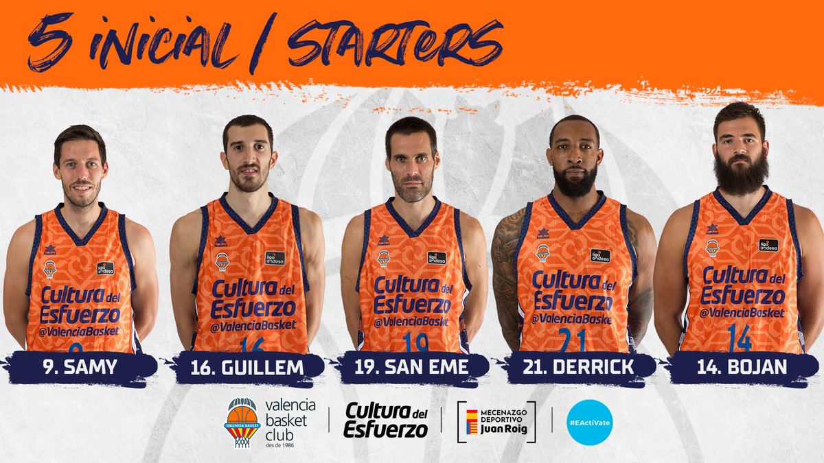 valenciabasket's tweet photo. QUINTETO 🧡

Starting 5️⃣ inicial

☝️ @SamyV09
✌️ @Vives16
👌 @saneme9
🖖 @DWXXIII
🖐️ Bojan Dubljevic

🏆 P2 1/2 #PlayoffLigaEndesa
🏠🆚 @RMBaloncesto 
📆 21:15h
📺 @vamos
🤝 @pamesaceramica

#EActíVate https://t.co/KIeTgCwV19