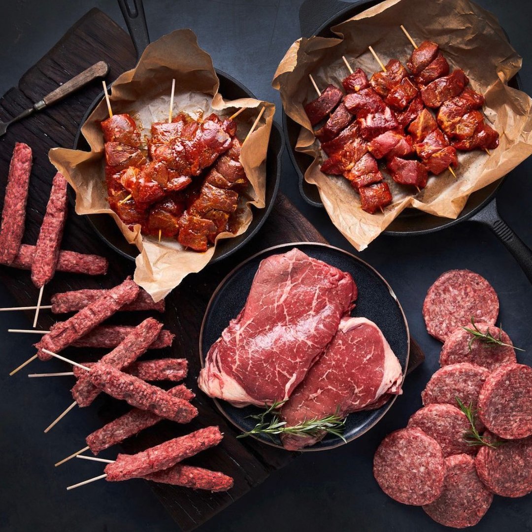 TruroFarmersMkt's tweet photo. BBQ season upon us and if you are looking for some quality Cornish Beef, check out the 'Treway Farm BBQ Box' including, homemade burgers, grill sticks, South African Beef kebabs and minute steaks. All made using Treway Farms homebred 100% pasture fed shorthorn beef! Yes please!� https://t.co/7WvBFbOGKC