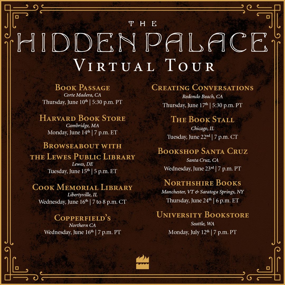 helenewecker's tweet photo. The HIDDEN PALACE virtual tour kicks off THIS THURSDAY at @bookpassage with me and @EllenKushner! https://t.co/o8XWSQ2tqy And check out this upcoming event list... https://t.co/OSfdyIuRR0