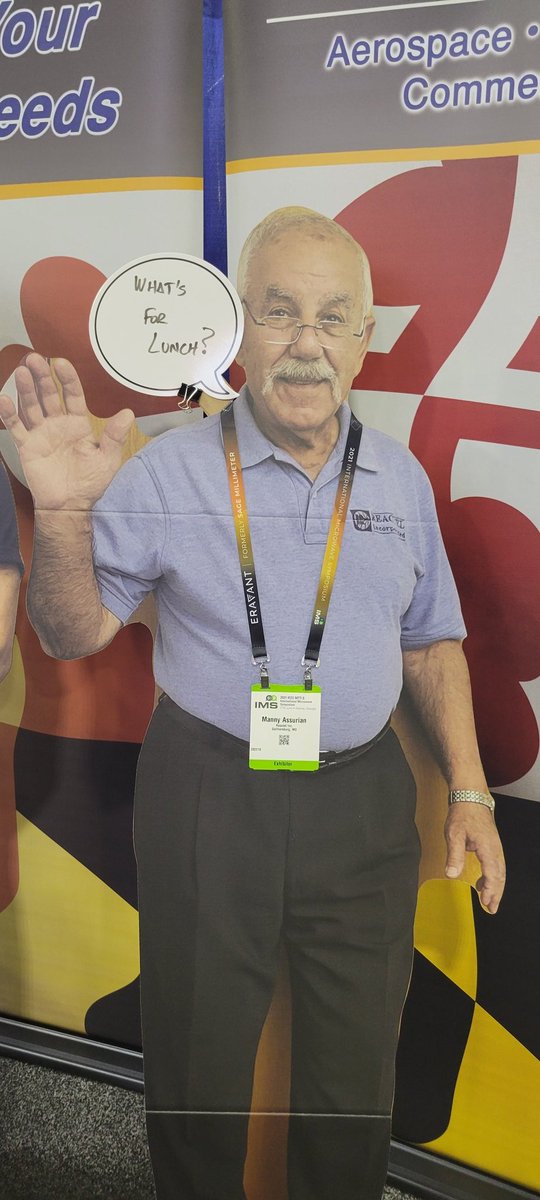 #IMS2021 Manny wants to know what for lunch today.  Take a break and stop by 1832 Reactel for the latest in filter discussions..