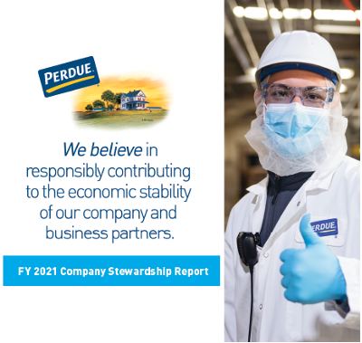 Perdue is committed to being careful stewards & We believe in Responsible Food and Agriculture®. Download our 2021 CSR to learn more about the steps we're taking to reach our goal of becoming the most trusted name in food & agricultural products here: bit.ly/3g0oLKO