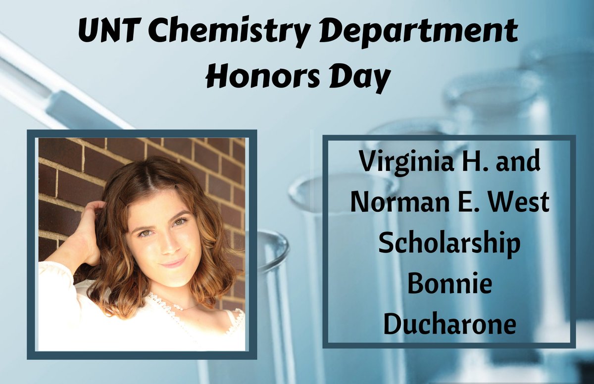 UNTChemistry's tweet photo. We are so proud of each of these excellent students. We look forward to their continued progress in the undergraduate program and beyond!
#Chemistry #UNTCOS #Scholarships2021 #untchemhonorsday https://t.co/njt0X8LdLQ