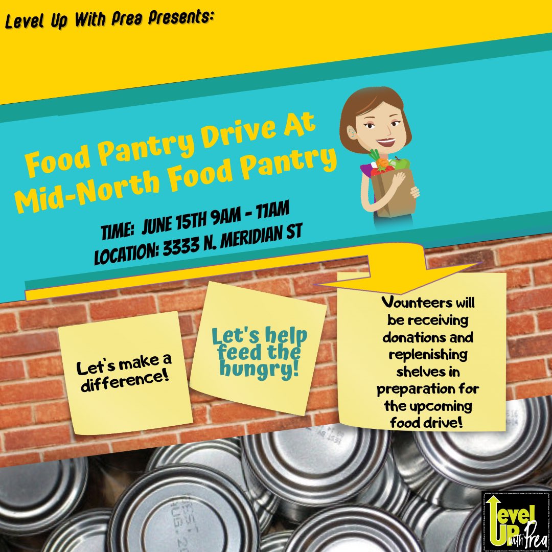 PreaJackson's tweet image. Level Up With Prea will be volunteering at Mid- North Food Pantry next Tuesday from 9am-11am! Will be be helping prepare for the actual food drive itself by replenishing shelves and taking donations!! 💚🤍🖤

WE HAVE LIMITED SPOTS OPEN!! If you are interested PLEASE SHOOT US A DM