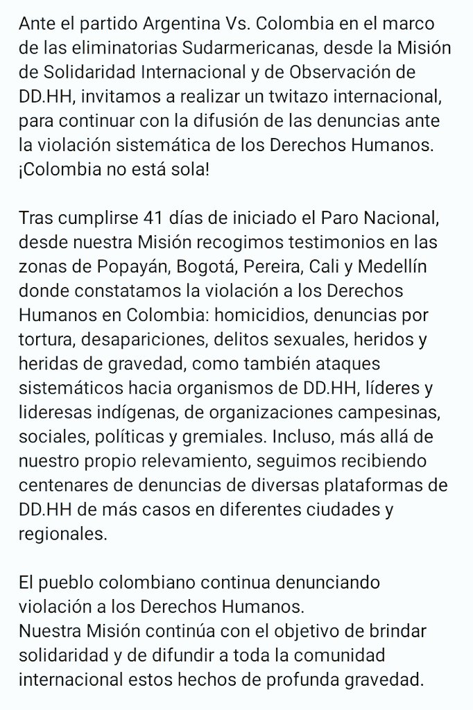 ¡Martes #8Junio Twitazo! #LaPelotaEstaManchada
18HS COL - 20HS ARG. 
- Si no hay paz, no hay fútbol - 
_
<a href="/PartidoPSUV/">PSUV</a> <a href="/bricspsuv/">Brics PSUV</a> <a href="/ForodeSaoPaulo/">Foro de São Paulo</a> @CancilleriaVE 
#PuebloLibertario