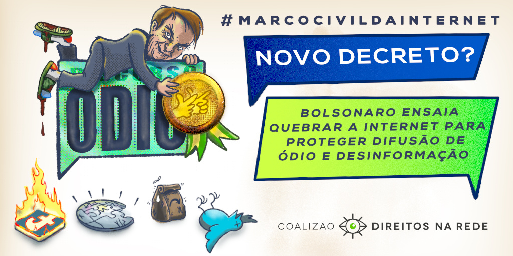 cdr_br's tweet photo. 📢#NotaCDR | Tentativa de Bolsonaro proteger a difusão de ódio e desinformação pode quebrar a internet => https://t.co/eV3itVPsUQ
🧵Siga o fio e confira pontos de risco que analisamos na minuta de decreto do governo, que pretende alterar o #MarcoCivilDaInternet👇 https://t.co/H7U5x45HKT