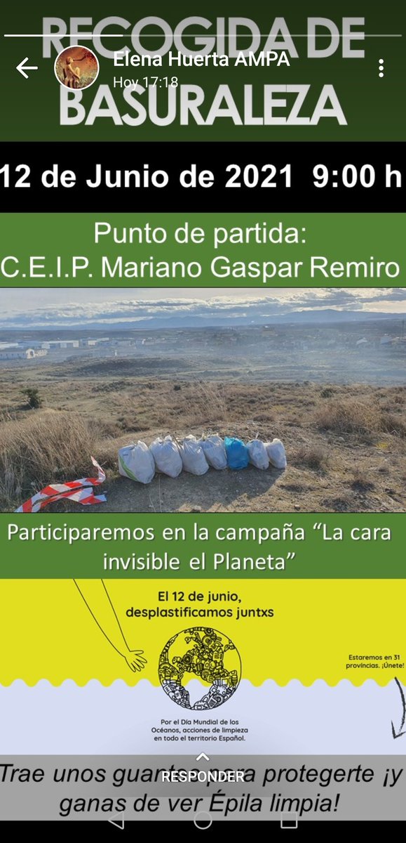 GasparRemiro's tweet photo. Vecinos y vecinas de Épila, familias y ánimos /as de nuestro centro, organizan estas jornadas de recogida de basuraleza y nos encanta. https://t.co/hv5gH3lUyZ