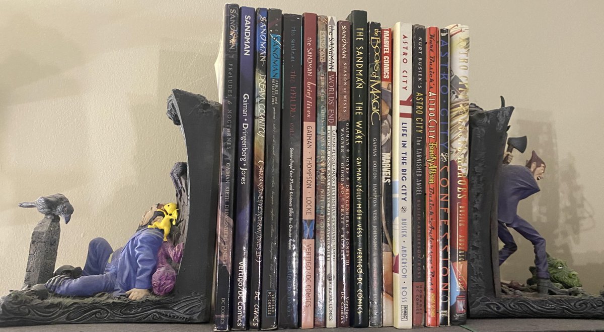 So very true.   <a href="/neilhimself/">Neil Gaiman</a>'s beautiful reaction a minute in made me giggle and tear up at the same time.  

There is no comic more beloved to me in all of my vast comic library than Sandman (as indicated by my favorite bookends in the most prominent position on my bookshelves).