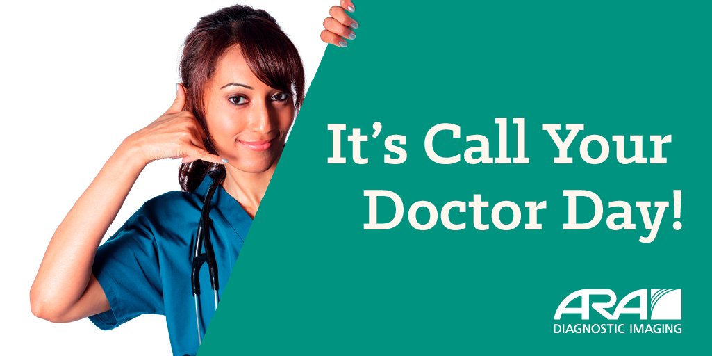 ARAImaging's tweet photo. The second Tuesday in June is "National Call Your Doctor Day!" Pick up your phone and schedule your annual wellness check-up and mammogram. By making the appointment and keeping it, you place a priority on staying healthy!
#CallYourDoctorDay #ARAImaging #mammogram https://t.co/qqvpsDC6ua