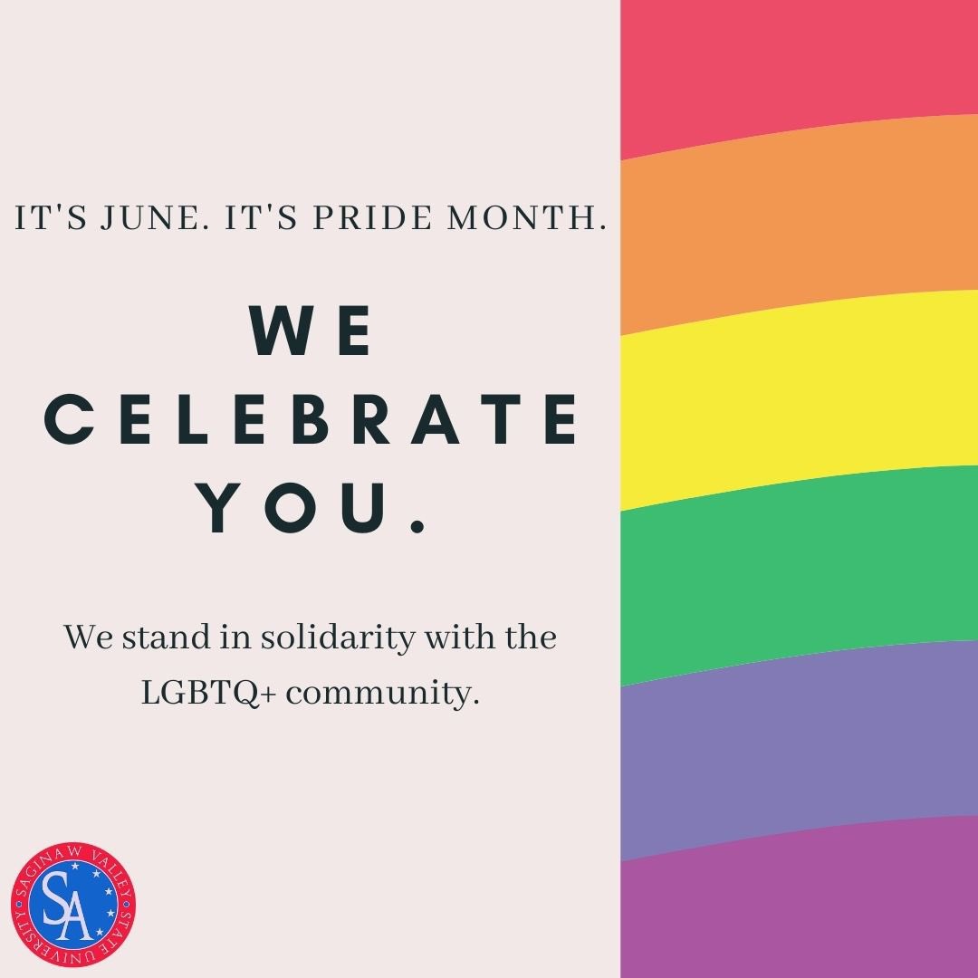 we celebrate you.
we support you. 
we stand by you. 

Happy Pride Month from SVSU Student Association and the rest of the SVSU community 🌈