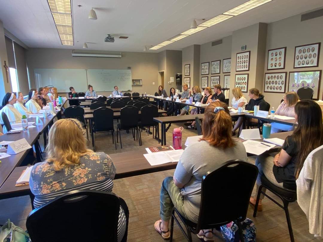 DenCathSchools's tweet photo. We have a beautiful group of #CatholicSchool teachers and school leaders here this week for #Catholic Worldview Seminar, offered by the Office of Catholic Schools. We continually strive to have MISSION be at the core of everything we do! https://t.co/E6kICSpkE8