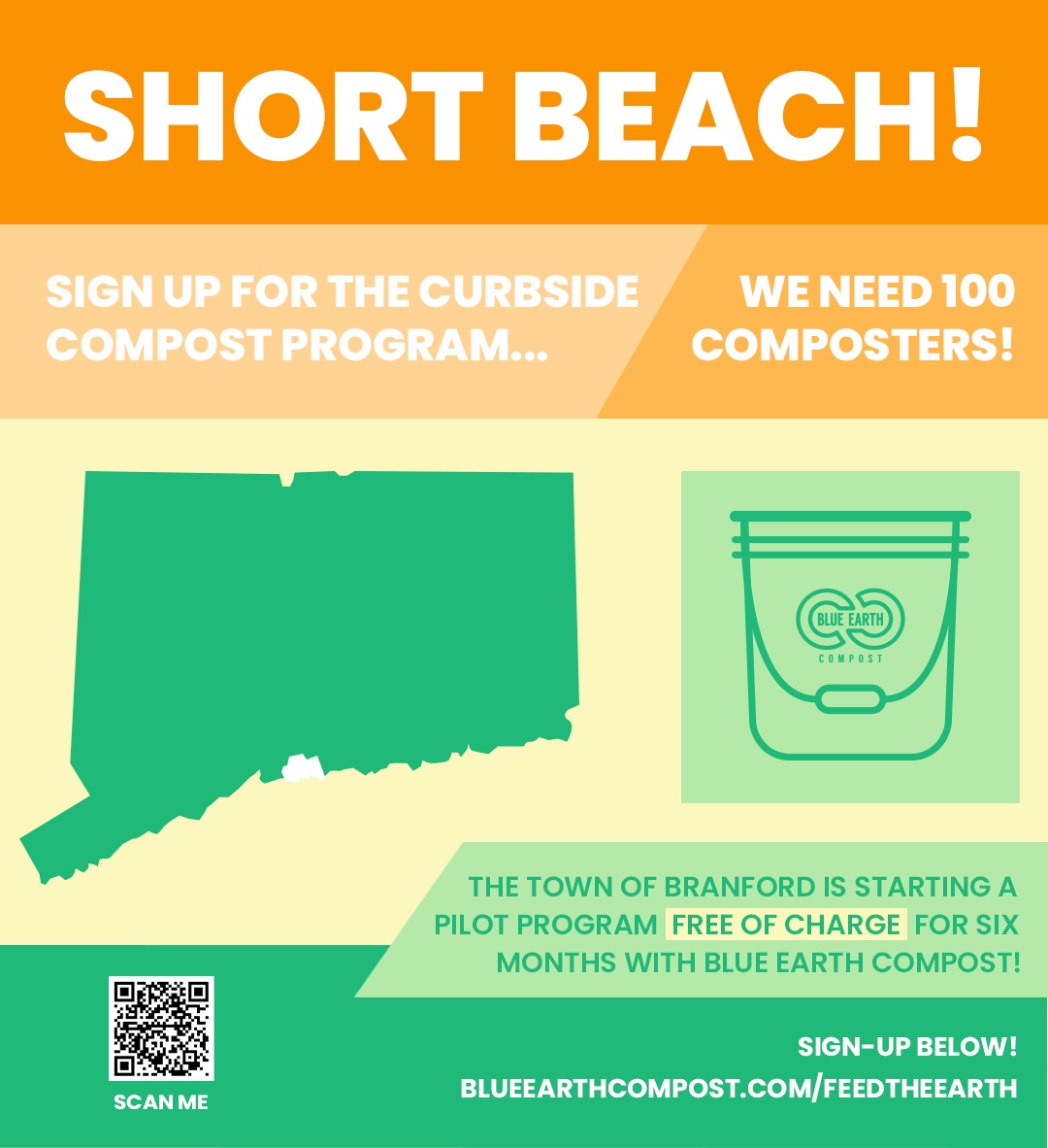 BluEarthCompost's tweet photo. Residents of Short Beach, Branford can participate in a FREE 6-month curbside compost program. Space is limited to 100 spots. Sign-up below! 💚🌎

 https://t.co/GCT7dGNCVp https://t.co/NNlB6ilFIc