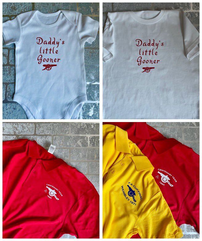 🌟🌟🌟🌟🌟🌟🌟🌟🌟🌟
Father’s Day gifts
Baby Suits
T-shirts
Polo tops
All with free postage to anywhere in the UK 
etsy.com/uk/shop/ClairA…

#FathersDay #AFC #GOONERS