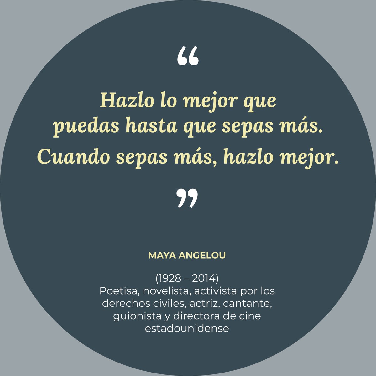 ¿Qué os parece esta quote de #MayaAngelou? ¡A nosotrxs nos encanta! 🙌 #modasostenible #sostenibilidad