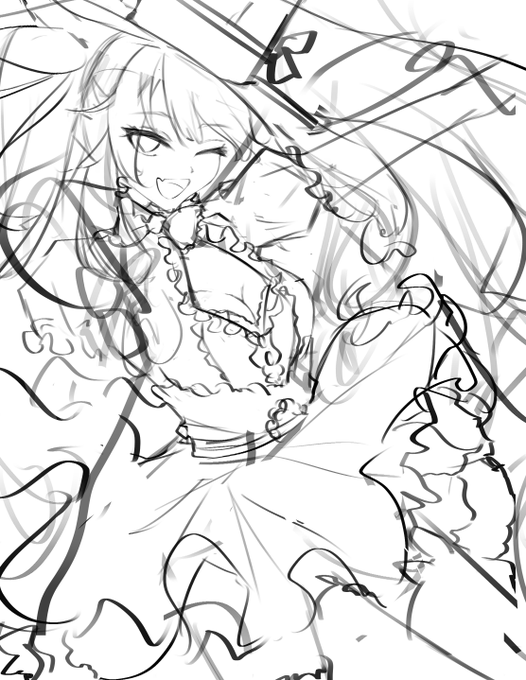 線画3時間くらいかかった 