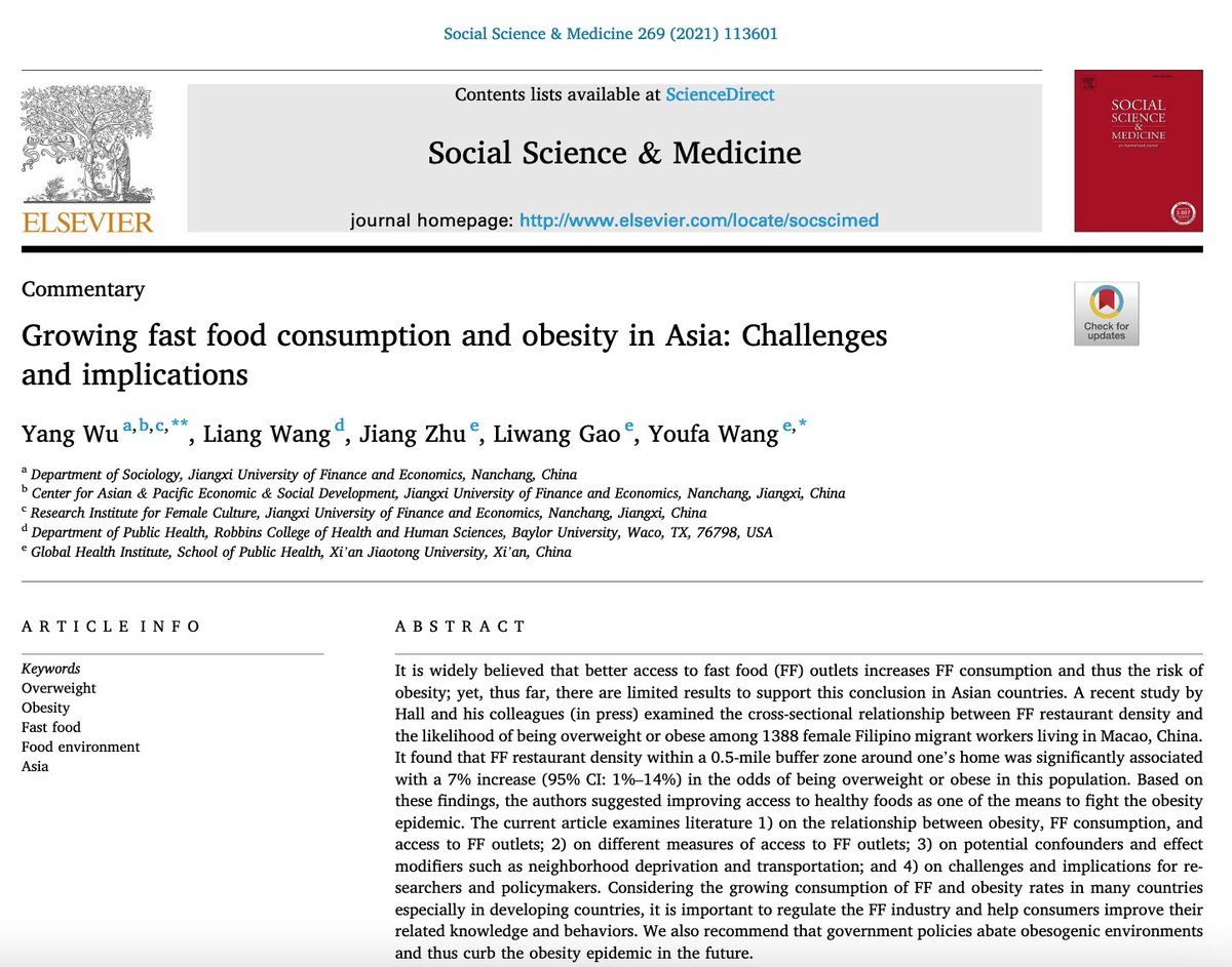 DFC_Program's tweet photo. Fast food is slowly becoming a preferred #foodchoice for many in #Asia🌏. Researchers at @Baylor_CHHS & #JUFEChina examined the challenges & implications of this #nutritiontransition across the continent in a piece in @ElsevierConnect @socscimed: https://t.co/Fg5nvNqs1H https://t.co/kkhhrJDXAL