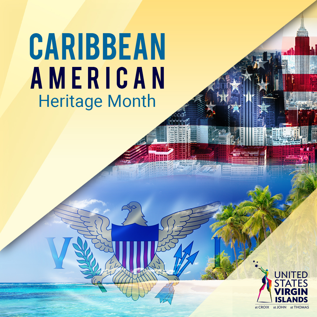 USVItourism's tweet photo. Happy National Caribbean-American Heritage Month! This June, we reflect on the complex histories and beautiful cultures that make us who we are. We celebrate #VirginIslanders and members of the #CaribbeanDiaspora everywhere, and we hope you will too. #NCHAM2021 https://t.co/dz2x3jecJK