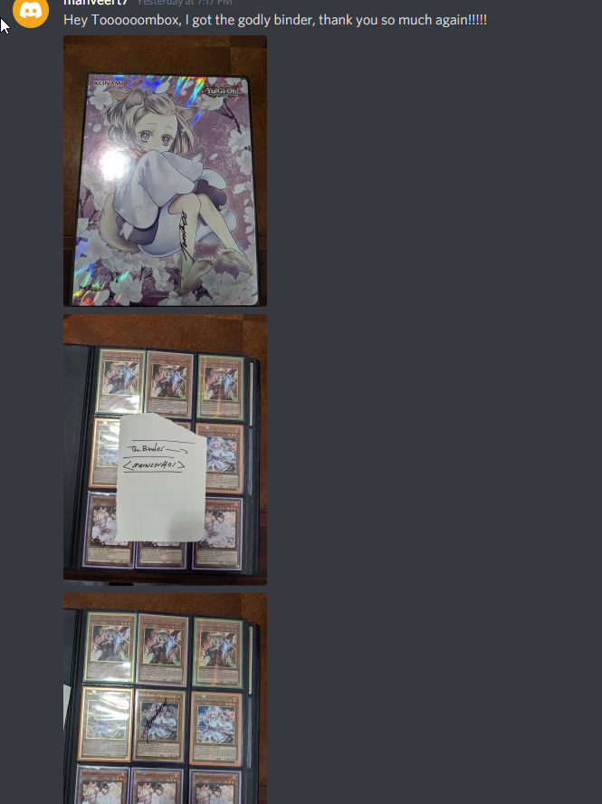 mst_tombox's tweet photo. The Giveaway binder has arrived to the winner!

- Box of PHRA (Zeus + Scale) (the first winner didn't DM so a new winner 
- Box 2 PHRA= Poop so I threw in a mat
- MSTTV Sleeves Alpha Blue
- The Side Deck Binder
- Top  8 Deck box + MORE
Thanks for watching! https://t.co/mfDPpZ4H3r