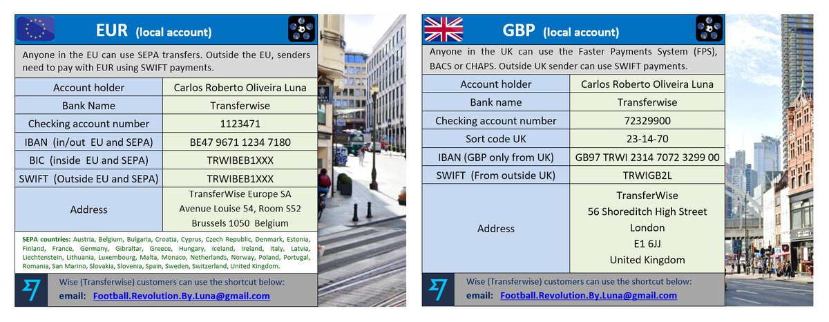 Football_ByLuna's tweet photo. Please! Contribute to the #Football_Revolution_By_Luna
    Your contribution will help us to do much more good 
     things for those who are living football.
Local Bank Accounts for: EUR, GBP, USD, CAD, AUD, NZD, SGD, HUF, TRY, BRL https://t.co/19moN1Sp0a
