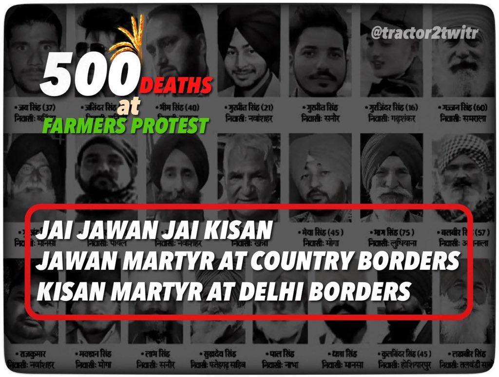RT @NavJammu: How many more before your conscience will wake up? 

#500DeathsAtFarmersProtest
#FarmersProtest https://t.co/gLkml0QZ5I