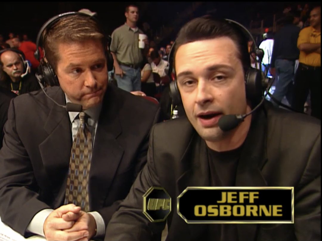 Jeff Osborne was a good commentator. He kind of reminds me of Paul Felder on the desk. I don’t find him particularly enthusiastic, but he was talented. I still prefer Jeff Blatnick, though. #UFC37 https://t.co/RYm9dYHwwQ