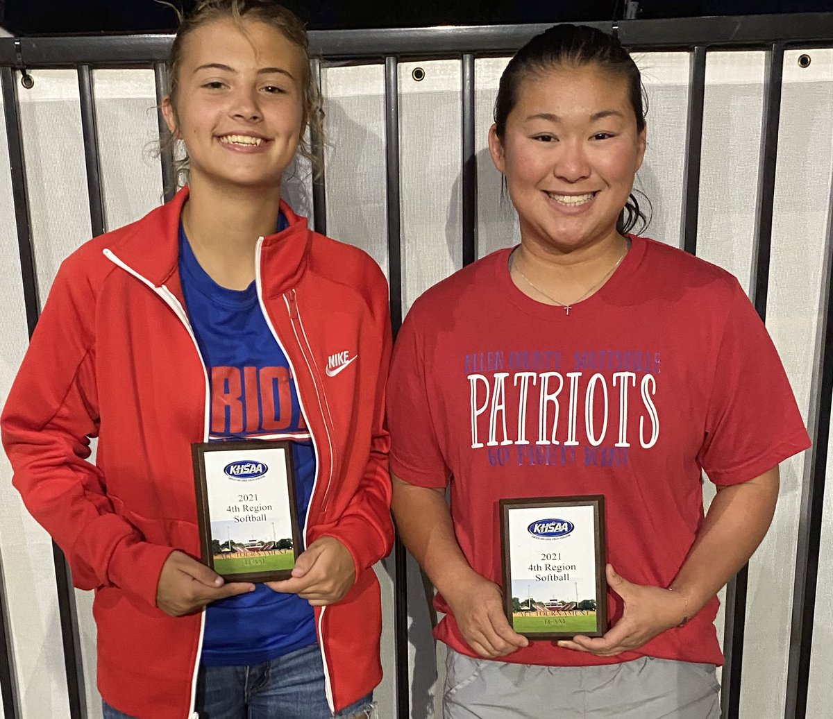AcsSoftball's tweet photo. Congratulations to these Lady Patriots for making the 4th Region All Tournament Team! Jayleigh Steenbergen (Fr.) 
Jae McReynolds (Sr.)
Good job girls‼️❤️ https://t.co/rQlKk7QwVX