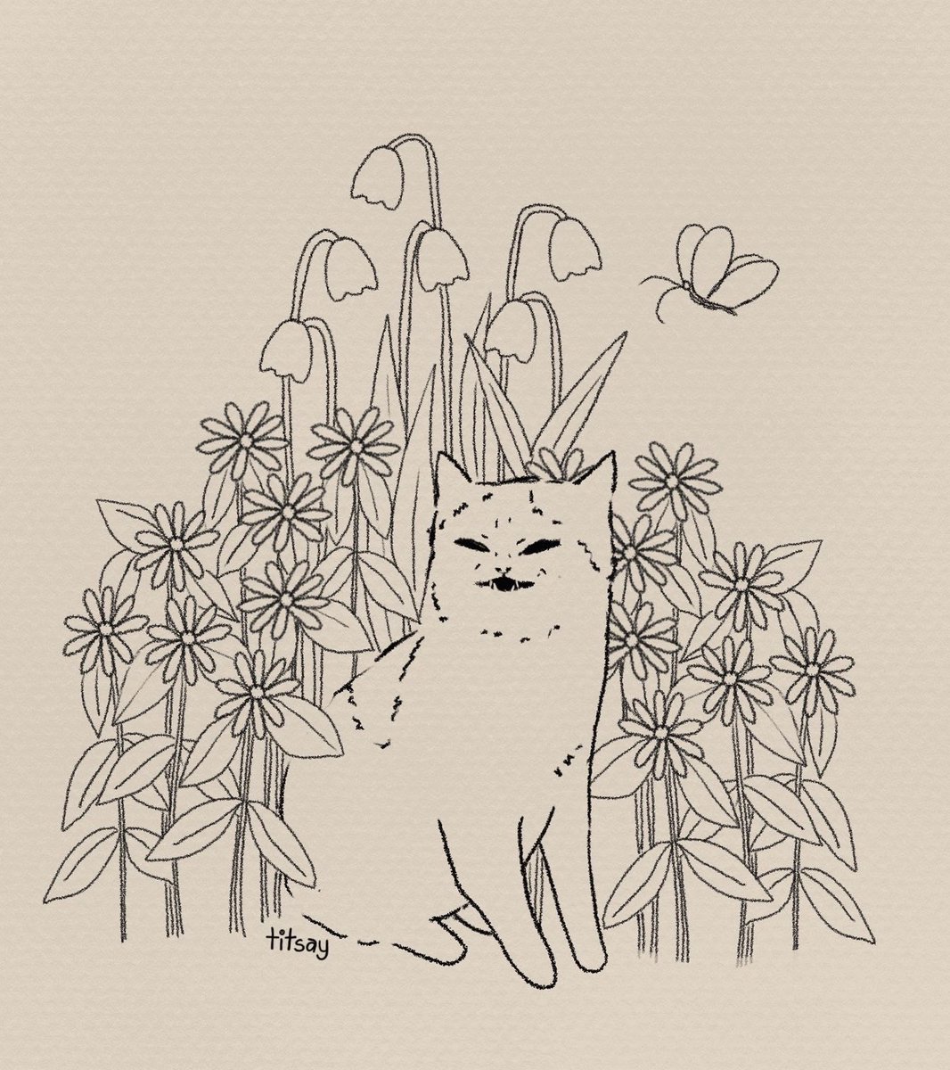 titsay's tweet image. among the flowers~