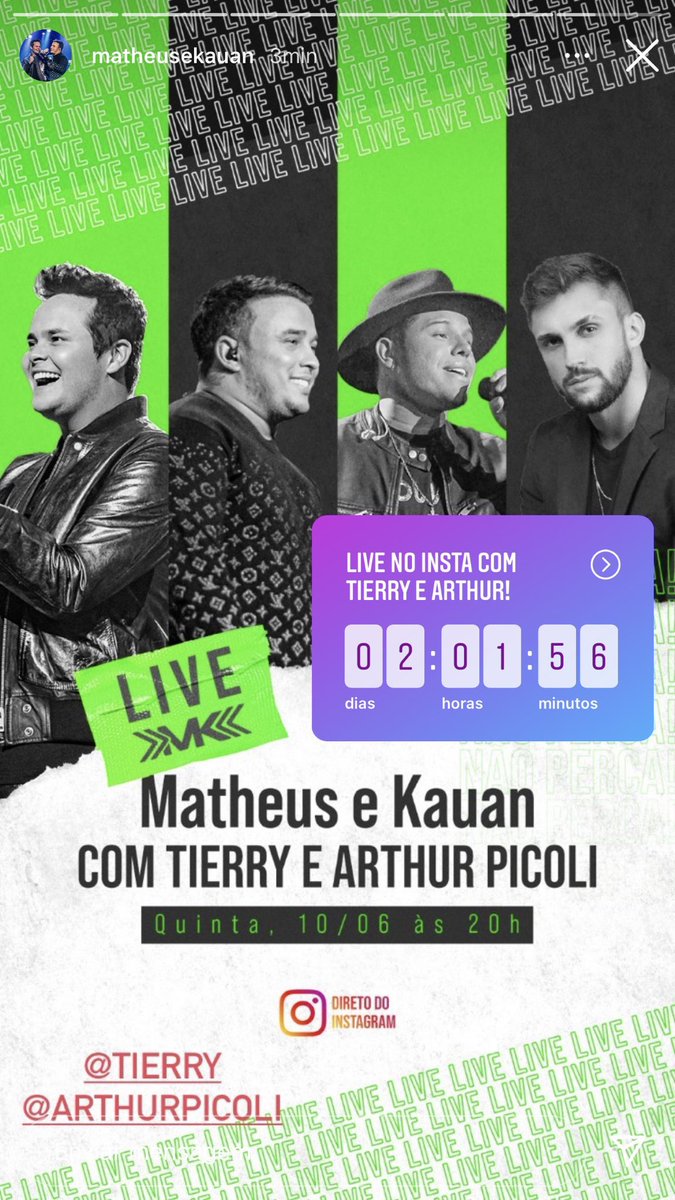 chartspicoli's tweet photo. #InfoPicoli E O MISTÉRIO FOI REVELADO!!!

Arthur irá apresentar a live de Matheus e Kauan juntamente com Tierry nessa quinta feira (10/06) às 20h

Preparados?! #TeamPicoli https://t.co/CojYlesjan