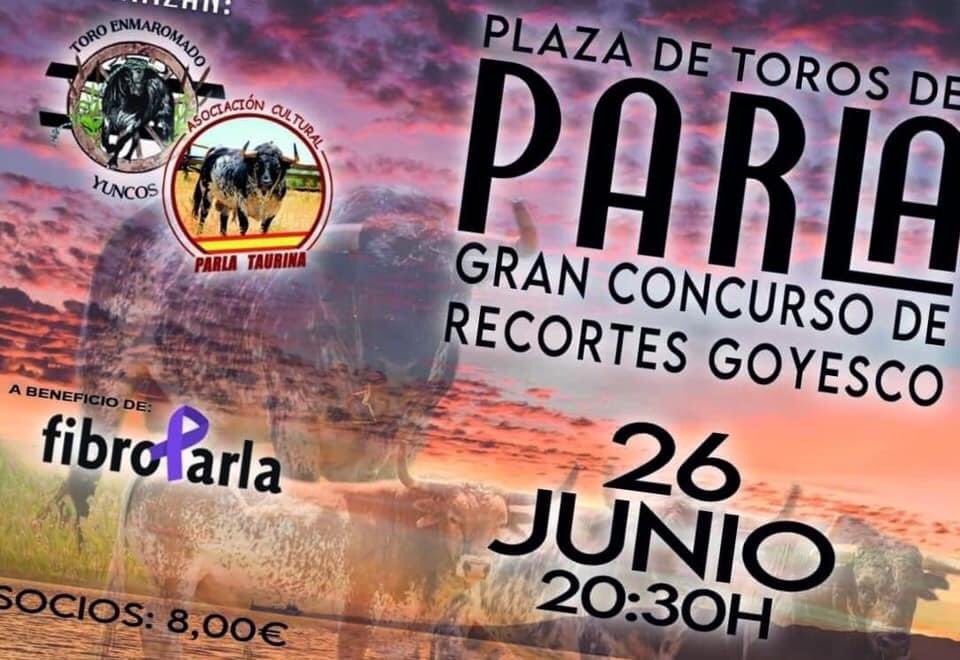 🔴CONCURSO DE RECORTES🔴

-ANTICIPADA 10€
-SOCIOS (8€) solo se adquieren en la sede (El Patio Andaluz)

PUNTOS DE VENTA:
*Extámpalo (Parla)
*El Patio Andaluz (Parla)
*Asoc. Toro Enmaromado (Yuncos)
*Repuestos Moreno y Rodriguez (Yuncos)
* Tradiciones Taurinas (Fuenlabrada)