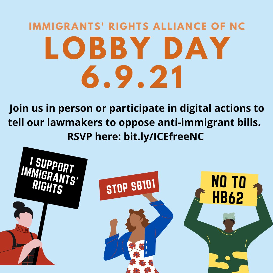 ncaatinaction's tweet photo. HAPPENING TODAY at 12 PM: Show support for our immigrant community that is lobbying today at the #NCGA against anti-immigrant proposals endangering NC communities. Follow the hashtags: #ICEFreeNC #ICEoutofNC #StopSB101 #StopHB62 https://t.co/uFOwIuPh0A