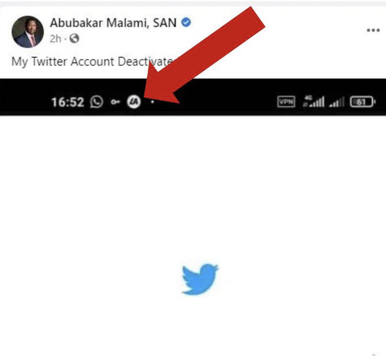 Dear Nigerians,

Look closely at the screenshot Abubakar Malami shared to prove he has deactivated his Twitter account. The app logo you see at the top is for LAToken (@latokens) a #BitCoin trading app. Has our AGF been trading in Bitcoin after banning it?

#KeepitOn #TableShaker