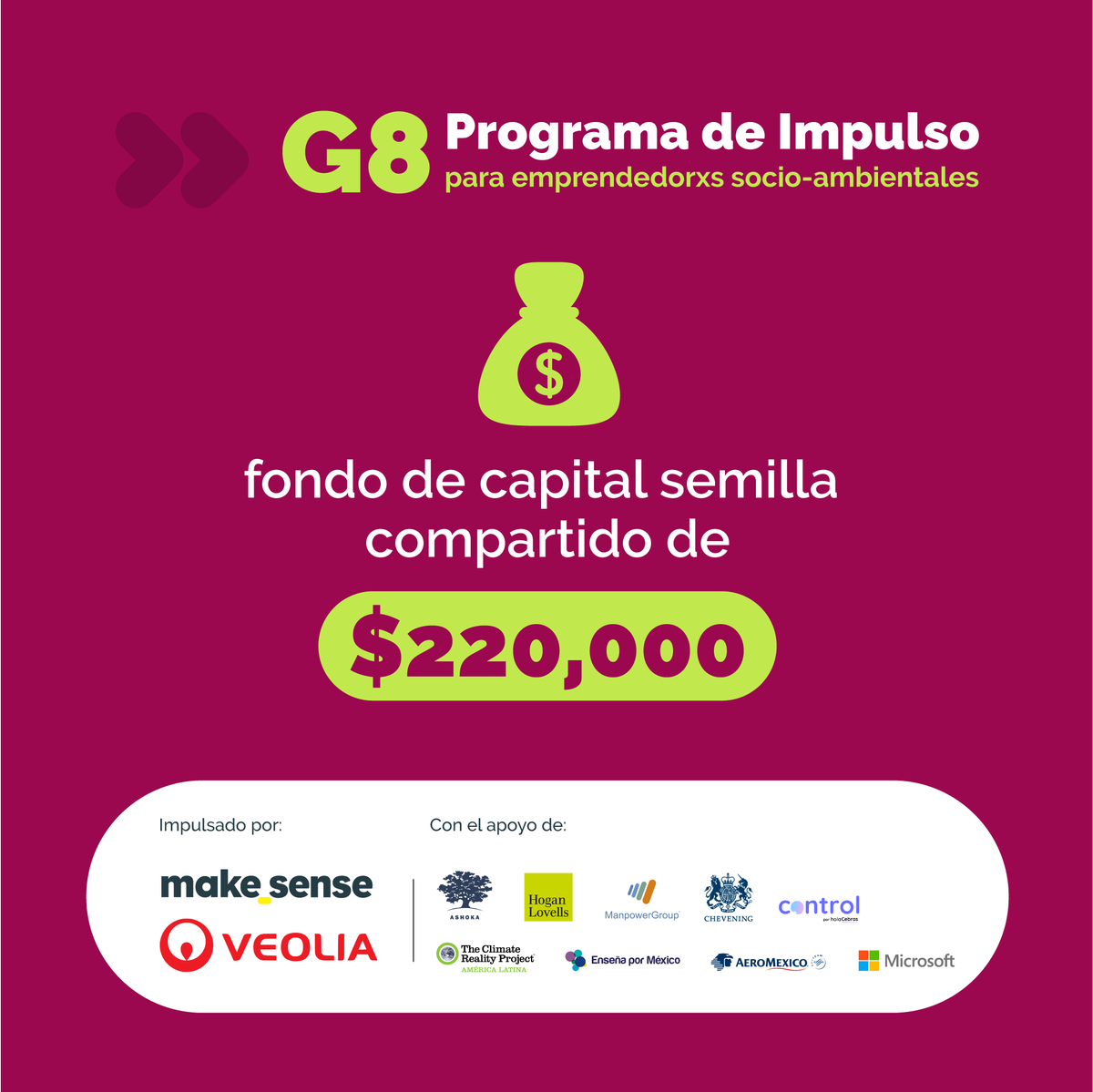 makesense_am's tweet photo. 🤑 Al aplicar al #ProgramaDeImpulsoG8 de makesense y @desdefits podrás acceder a capital semilla para financiar los costos de tu proyecto e impulsar tu emprendimiento al siguiente nivel ¡No lo dudes más!
👉 Aplica en: https://t.co/iQXaSS6clW https://t.co/4Ej8adhNJ7