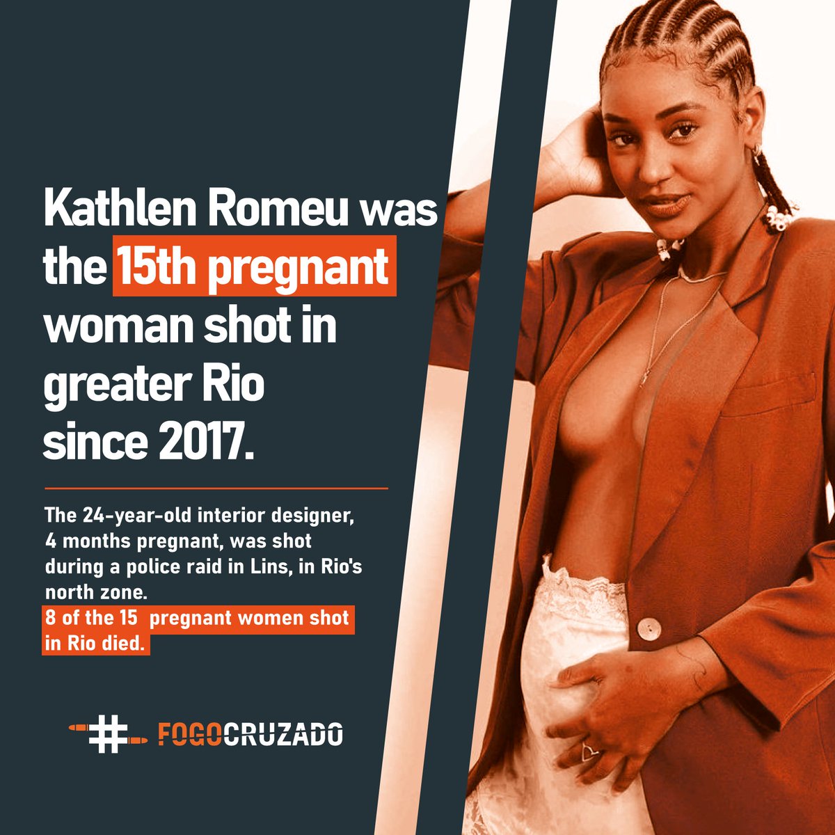 fogocruzado's tweet photo. Kathlen Romeu, a pregnant woman who was shot dead in Rio at the age of 24, is no exception. Since 2017, 15 pregnant women have been shot in greater Rio - 8 of them have died. https://t.co/gw2BQjiH76