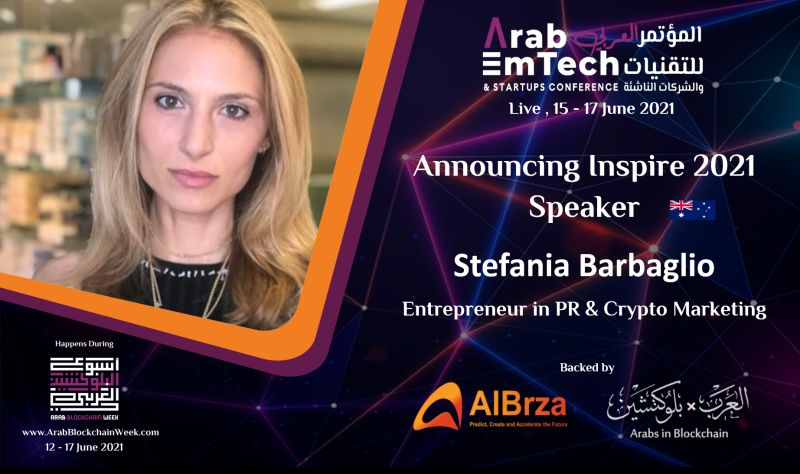 arabemtechconf's tweet photo. We are pleased to announce @stefixy - Entrepreneur in PR &amp; Crypto Marketing  speaking at @arabemtechconf during the @ArabBCWeek .
Book your ticket/s here
https://t.co/AB1YoulP3W
#أسبوع_البلوكشين_العربي

#ArabBlockchainWeek2021 #ArabBlockchainWeek #ArabBCWeek https://t.co/JVZ7bJXjec