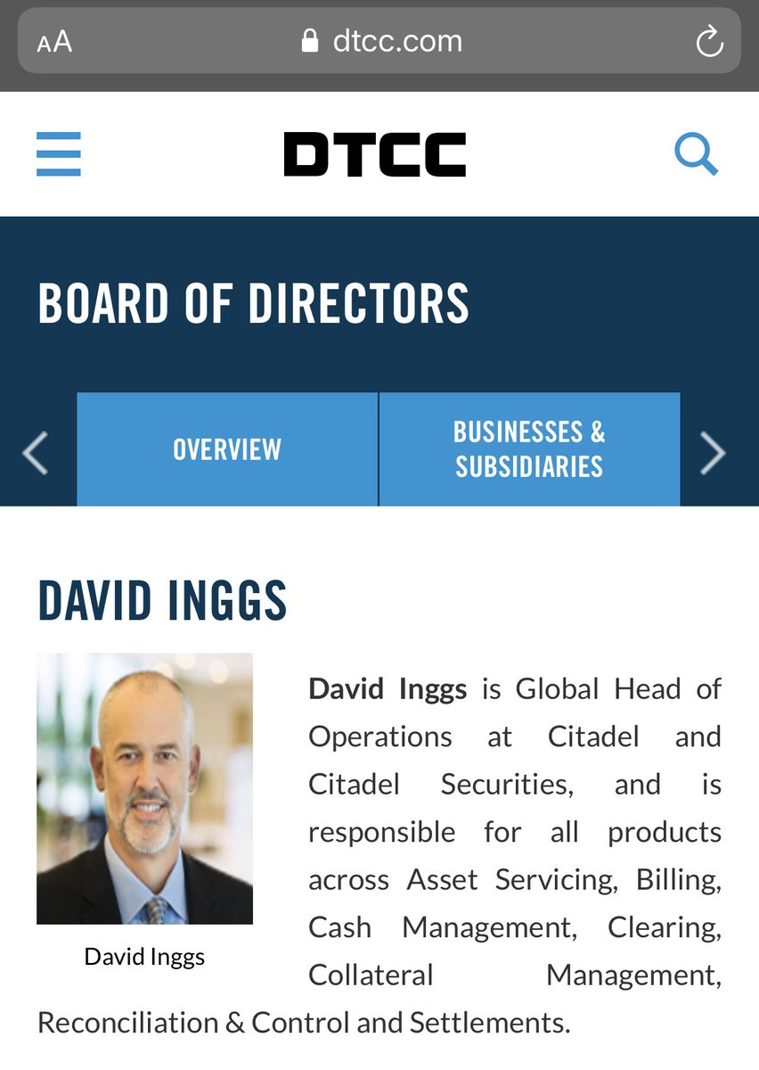 Bleeding1224's tweet image. Buddy here works for the DTCC AND Citadel. #FinancialTreason #NakedShorting #NakedShorts #AMC 

dtcc.com/about/leadersh…