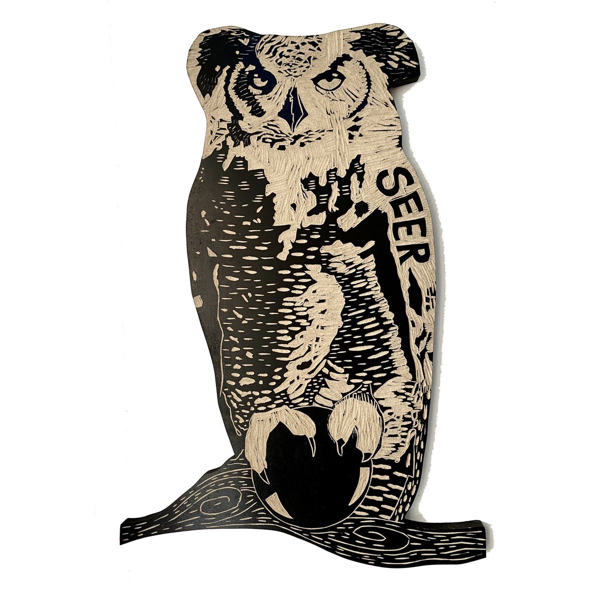 Mr. S. Hooters 🦉 
Wood carving 14 x 20 inches
$250 jessupsgeneralstore.ca