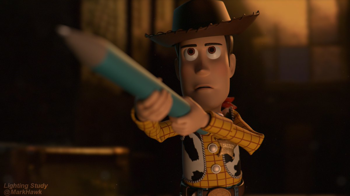MarkHawk's tweet photo. A #ToyStory4 #LightingStudy Ive been working on, inspired by Arvid Schneider’s latest video on the same subject. Lighting w/ #Maya & #Arnold and #Compositing in @TheFoundryTeam’s Nuke #Lighting #ToyStory #Pixar #Animation #Nuke #Woody #HowdyHowdyHowdy #Materials #Texture #Disney https://t.co/qAgzMqFmEP