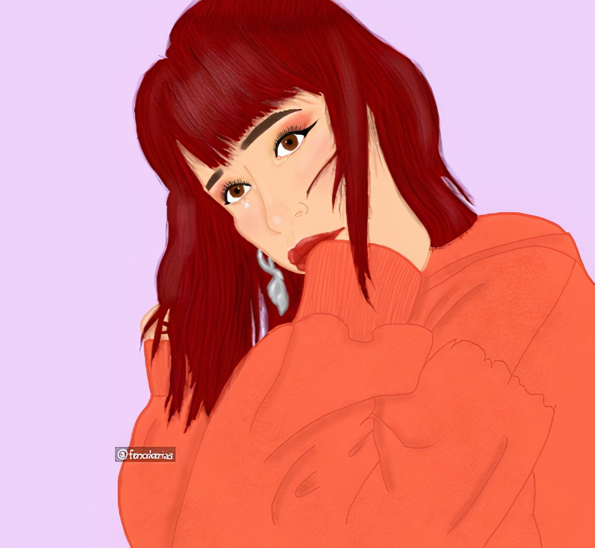 SorrasLua's tweet image. Hermosísimo dibujo de @luawalker_  hecho por la Sorra @ferxxkerias 💜💜  Re piola que le quedó!!